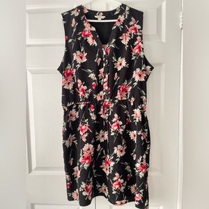 Chic Black Floral Sleeveless Dress